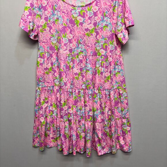 Lilly Pulitzer Jodee Swing Dress Large Amethyst Moms The Word Floral D079 -21 - Picture 10 of 16